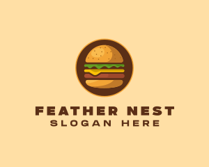 Cheeseburger Hamburger Burger Food logo design