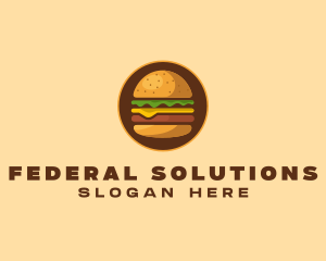 Cheeseburger Hamburger Burger Food logo design