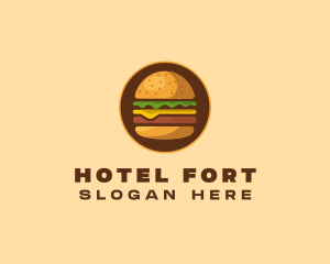 Cheeseburger Hamburger Burger Food logo design