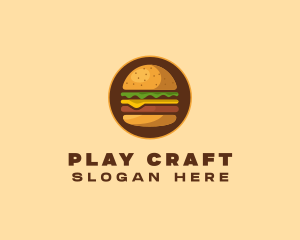 Cheeseburger Hamburger Burger Food logo design