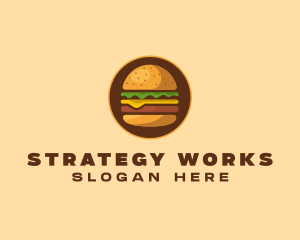 Cheeseburger Hamburger Burger Food logo design