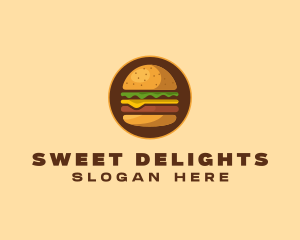 Cheeseburger Hamburger Burger Food logo design