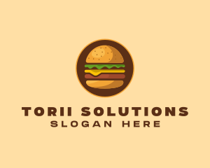 Cheeseburger Hamburger Burger Food logo design