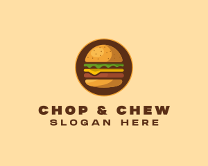 Cheeseburger Hamburger Burger Food logo design