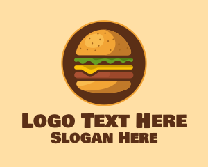 Eat - Cheeseburger Hamburger Burger Food logo design