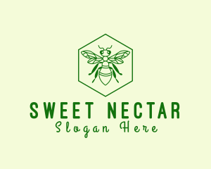 Honeybee - Bee Hexagon Apiary logo design