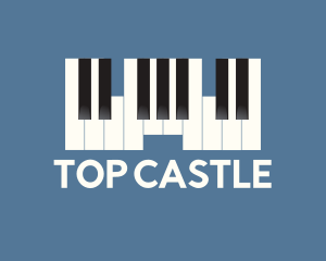 Piano Keys Castle logo design
