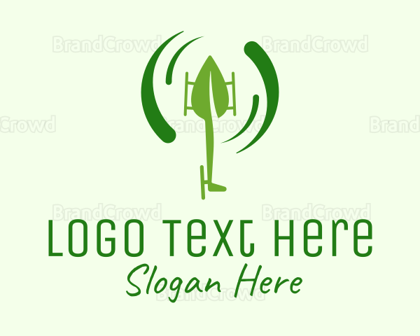Green Leaf Helicopter Logo
