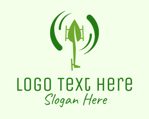 Nature - Green Leaf Helicopter logo design