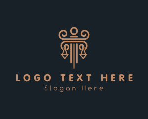 Column - Law Scale Pillar logo design