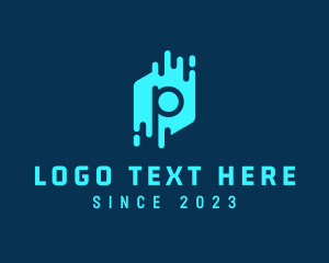 Telecom - Cyber Application Letter P logo design