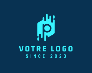 Customer Service - Cyber Application Letter P logo design