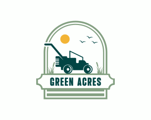 Landscaping Lawn Mower logo design