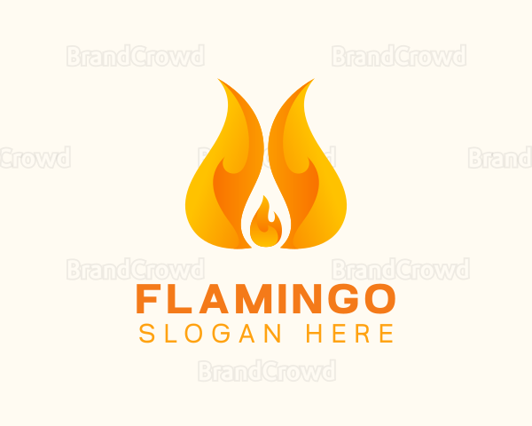 Orange Blazing Fire Logo