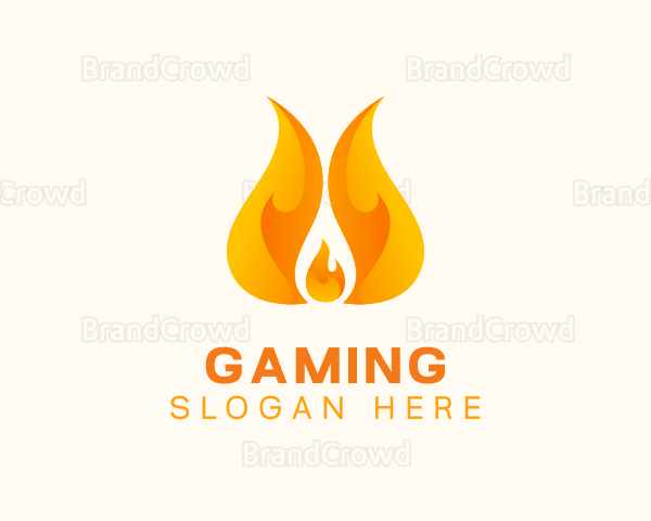 Orange Blazing Fire Logo