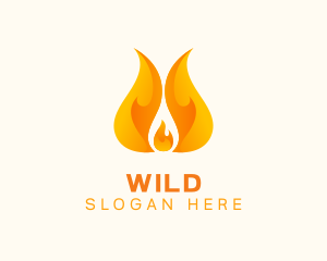 Heater - Orange Blazing Fire logo design