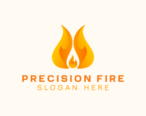 Orange Blazing Fire logo design