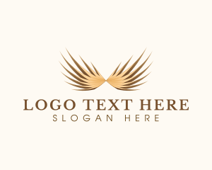 Flying - Elegant Golden Wings logo design