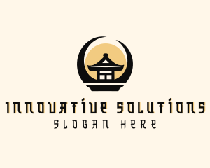 Mausoleum - Asian Pagoda Temple logo design