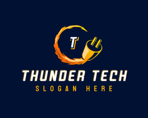 Thunder Electric Plug logo design