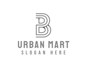 Store - Startup Business Striped Letter B logo design