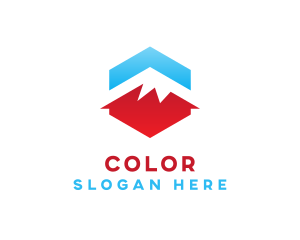 Blue Red  Mountain Logo