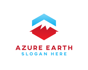 Blue Red  Mountain logo design