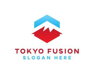 Tokyo - Blue Red  Mountain logo design