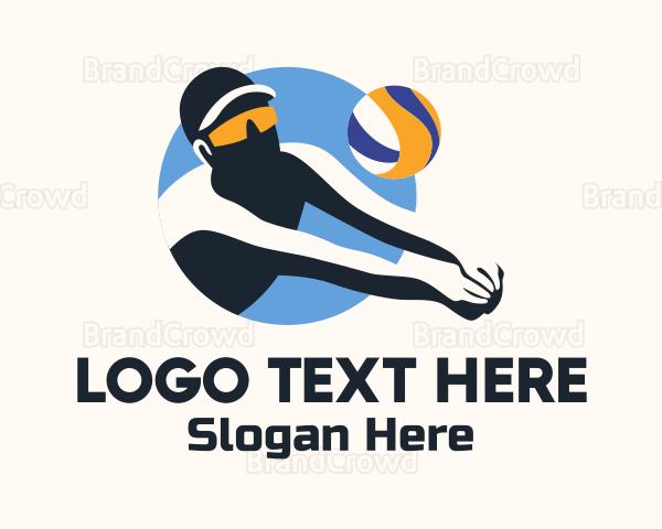 Beach Volleyball Player Logo