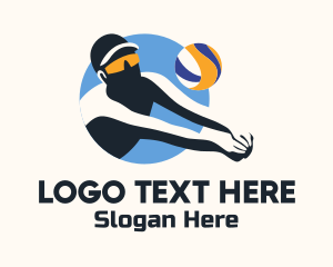 Volleyball - Beach Volleyball Player logo design