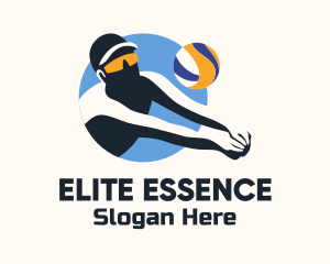 Beach Volleyball Player Logo