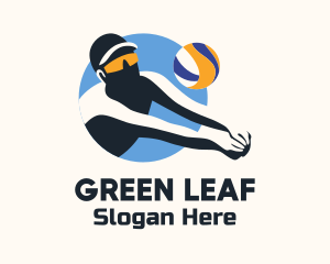 Beach Volleyball Player Logo