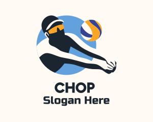 Beach Volleyball Player Logo