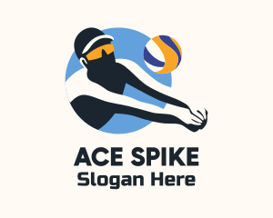 Volleyball - Beach Volleyball Player logo design