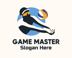 Player - Beach Volleyball Player logo design