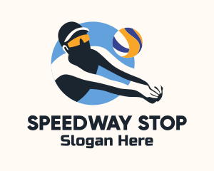 Player - Beach Volleyball Player logo design