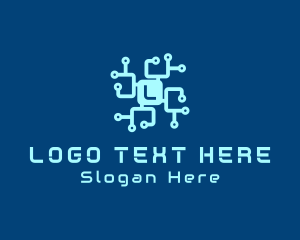 Initialism - Electronic Computer Tech Circuit logo design