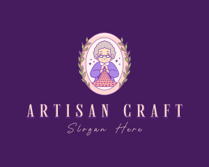 Crafty Knitting Grandmother logo design