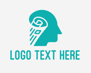 Thinking - Newspaper Human Head logo design