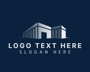 Repository - Warehouse Property Logistics logo design