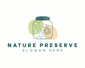 Preserve - Fermented Pickle Chili Tomato Jar logo design