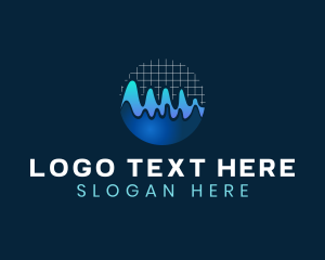 Volume - Wave Graph Audio logo design