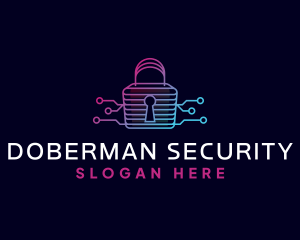 Data Lock Security logo design