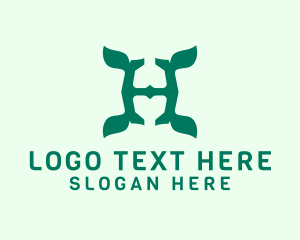 Organic Products - Leaf Letter H logo design