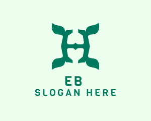 Vegetarian - Leaf Letter H logo design