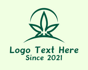 Cannabis Farm - Green Marijuana Plantation logo design