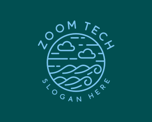 Ocean Surfing Waves Logo