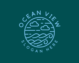 Ocean Surfing Waves logo design