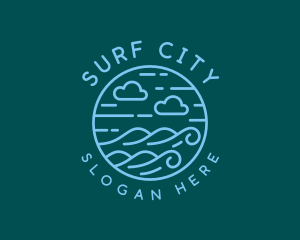 Ocean Surfing Waves logo design