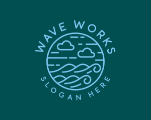 Ocean Surfing Waves logo design